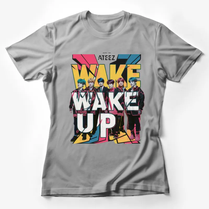 Colorful Pop Band Wake Up Graphic T-Shirt, Vibrant Music Group Tee, Unisex Fashion Top Female T-Shirt