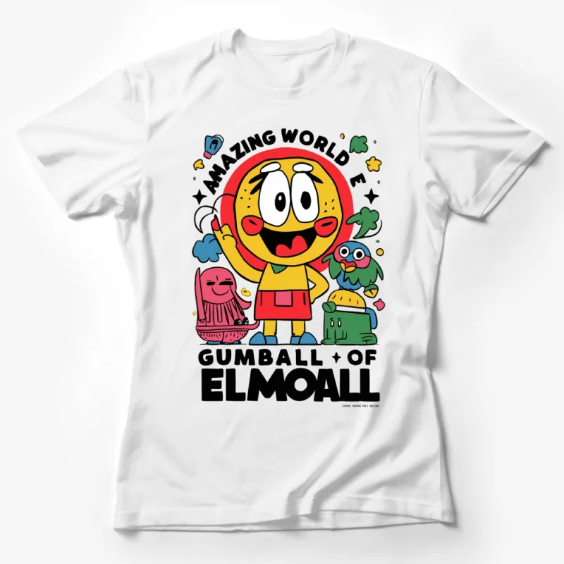 Colorful Gumball Cartoon T-Shirt, Fun Kids Animation Tee, Unique Character Clothing Female T-Shirt