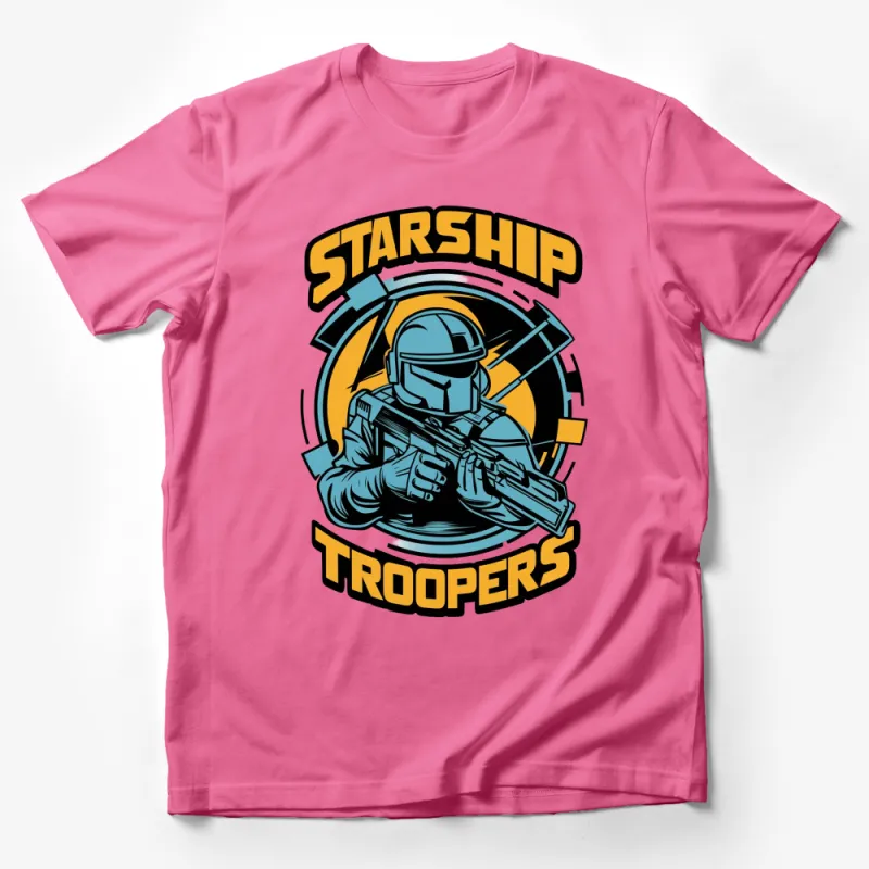 Starship Troopers Inspired T-Shirt, Retro Sci-Fi Soldier Graphic Tee, Futuristic Military Design Shirt Male T-Shirt