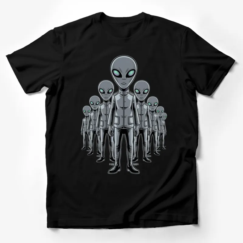 Alien Group Graphic T-Shirt, Cool Extraterrestrial Design Tee, Unisex Alien Invasion Apparel, Sci-fi Lover Gift Male T-Shirt