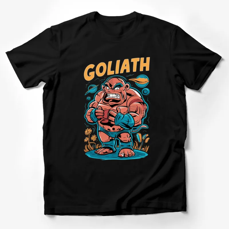 Goliath Gorilla Cartoon Graphic T-Shirt, Bold and Colorful Animal Design Tee, Fun Apparel for All Ages Male T-Shirt