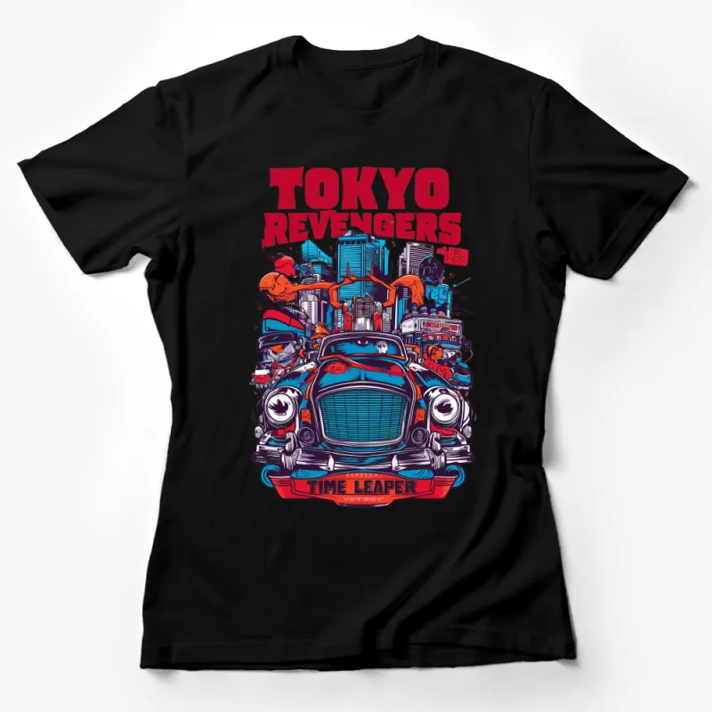 Tokyo Revengers Anime Graphic Tee, Time Leaper Vintage Car, Colorful Urban T-Shirt, Unisex Manga Shirt Female T-Shirt