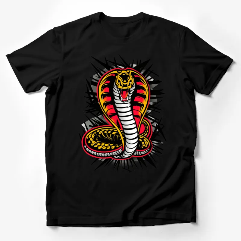 Bold Cobra Graphic T-Shirt, Men's and Women's Fashion Statement, Striking Snake Design, Unique Style Male T-Shirt