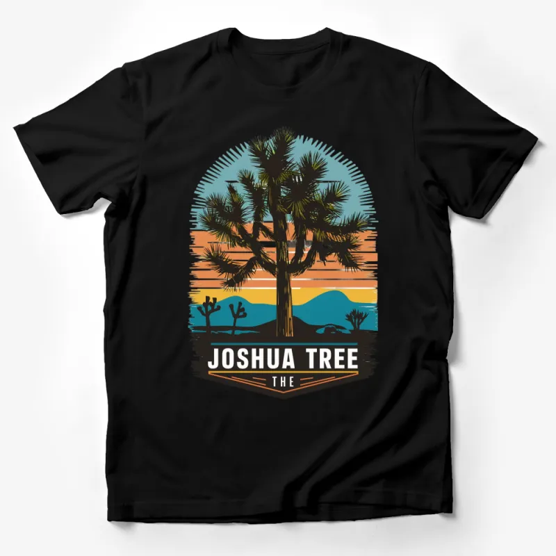 Joshua Tree National Park Vintage Sunset Graphic T-Shirt, Nature Lover Outdoor Adventure Tee Male T-Shirt