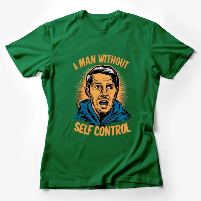 Retro Comic Art T-Shirt A Man Without Self Control Unique Design Tee Female T-Shirt