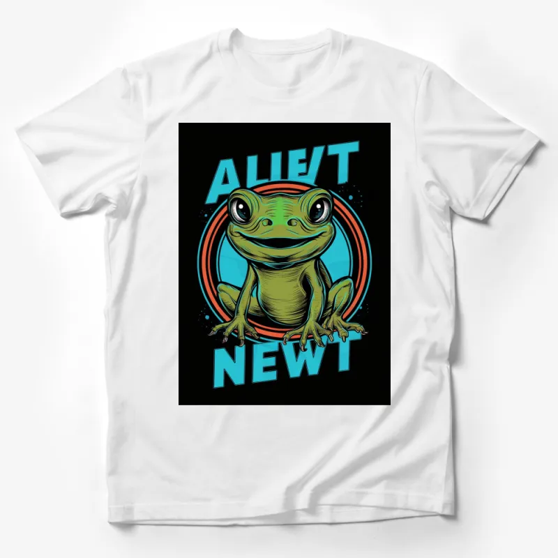 Alien Newt Graphic T-Shirt, Funky Space Frog, Cool Sci-Fi Animal Design, Unisex Tee Male T-Shirt