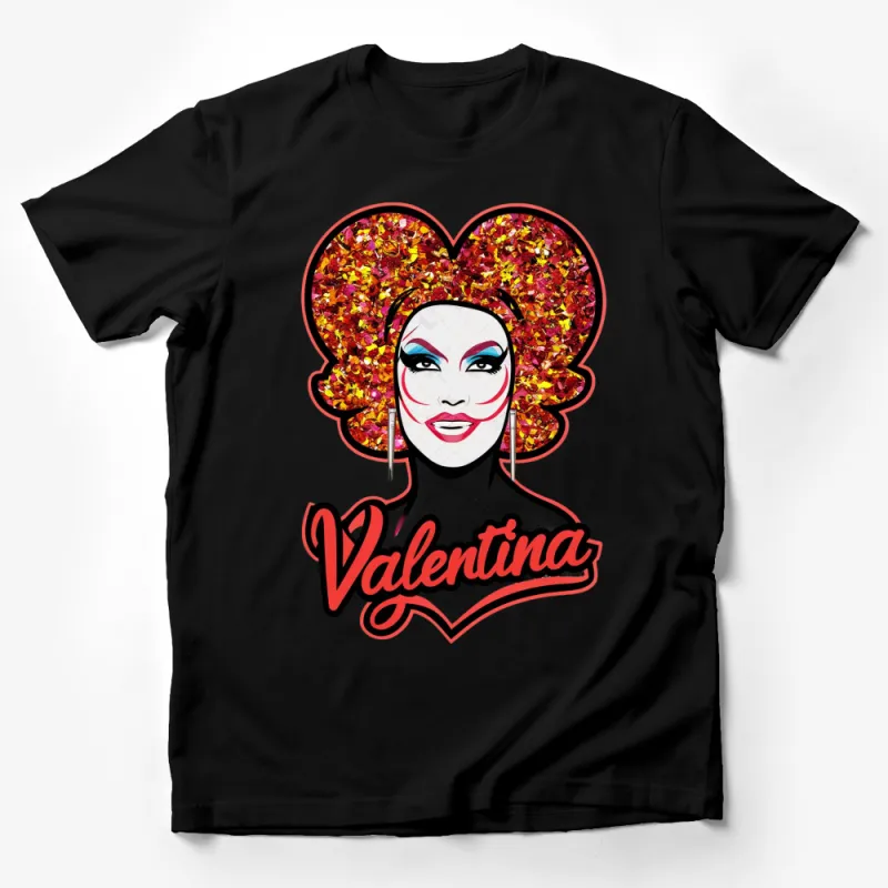 Valentina Floral Pop Art T-Shirt, Bold Colorful Graphic Print Tee, Fashion Statement Top for All Seasons Male T-Shirt