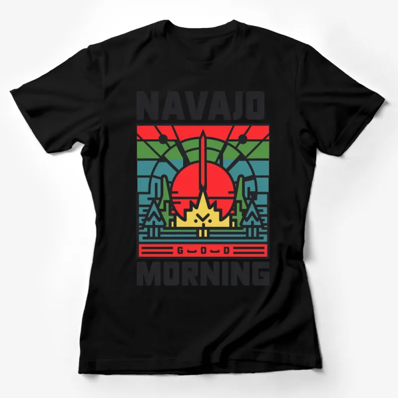 Navajo Inspired Good Morning Sunrise Graphic T-Shirt, Colorful Tribal Art Tee, Unisex Fashion Female T-Shirt