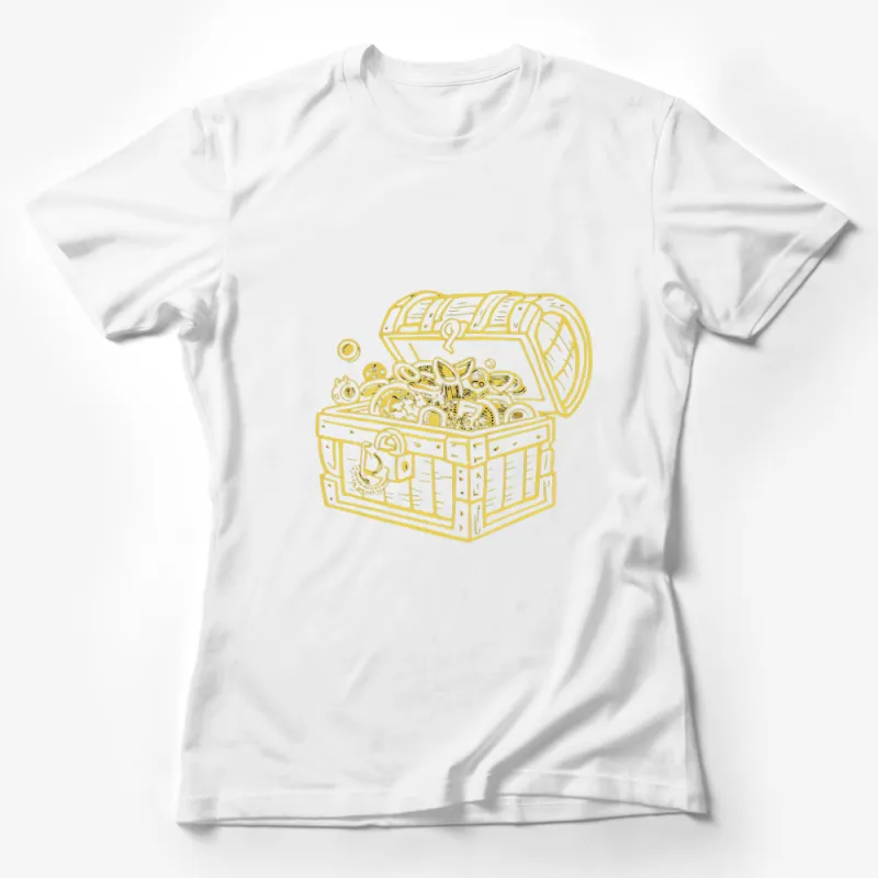 Treasure Chest T-Shirt, Gold Coins Print, Pirate Chest Graphic Tee, Unisex Clothing, Gift for Treasure Hunters Female T-Shirt