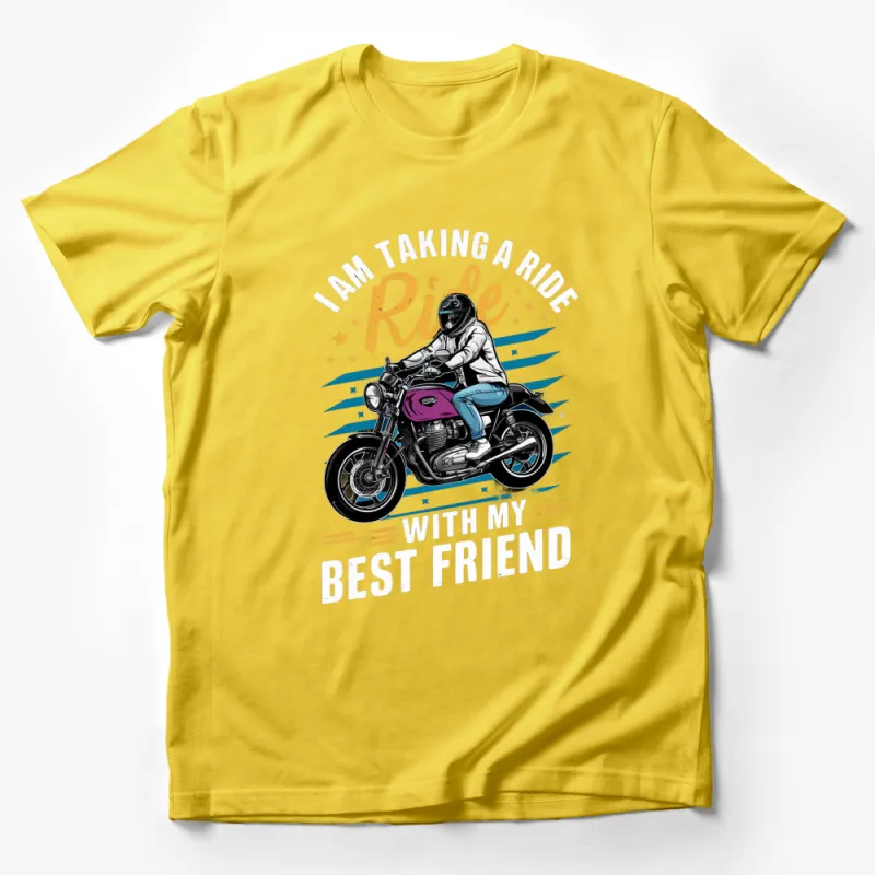 Vintage Motorcycle Ride T-Shirt, Retro Biker With Best Friend, Classic Bike Graphic Tee, Cool Rider Apparel Male T-Shirt