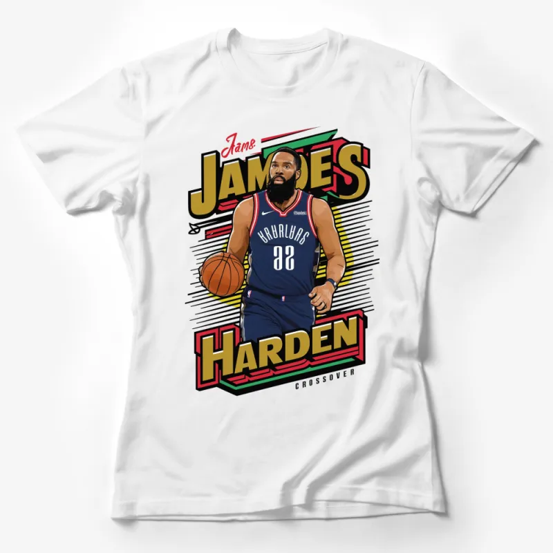 James Harden Sports Fan T-Shirt, Basketball Star Graphic Tee, Unique Player Illustration Shirt Female T-Shirt