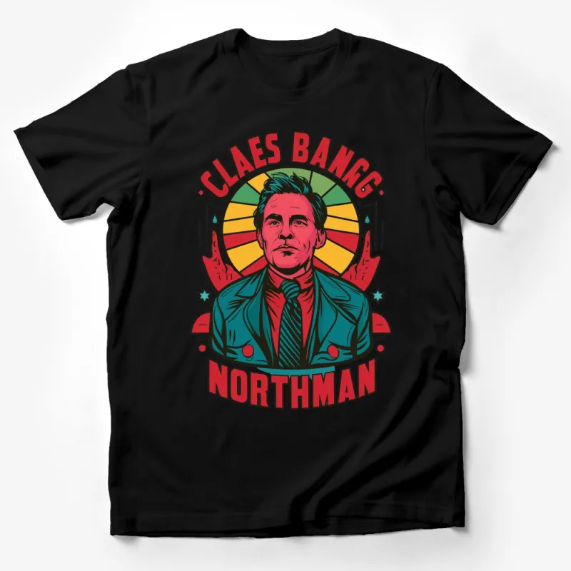 Claes Bang Northman Vibrant Portrait T-Shirt, Colorful Graphic Tee, Unique Actor Artwork, Fashion Statement Male T-Shirt