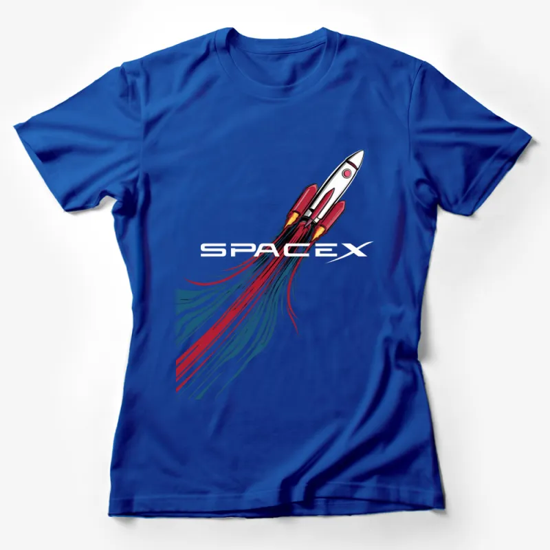 SpaceX Rocket Launch Graphic T-Shirt, Cool Space Tee, Astronaut Lover, Unisex Apparel Female T-Shirt