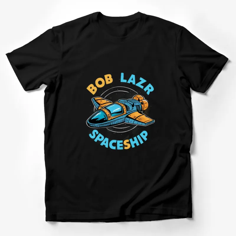 Bob Lazer Spaceship Graphic T-Shirt, Retro Sci-Fi Rocket Design, Men's Women's Tee Male T-Shirt