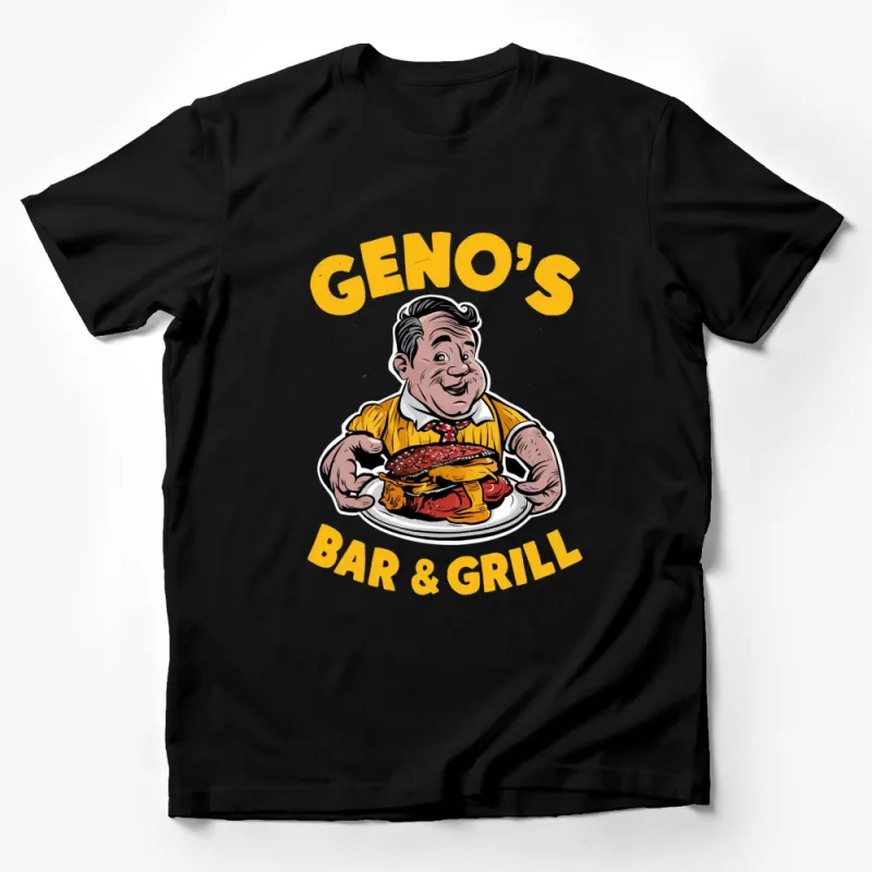 Geno's Bar and Grill T-Shirt, Retro Diner Shirt, Vintage Food Graphic Tee, Casual Wear, Food Lover Gift Male T-Shirt