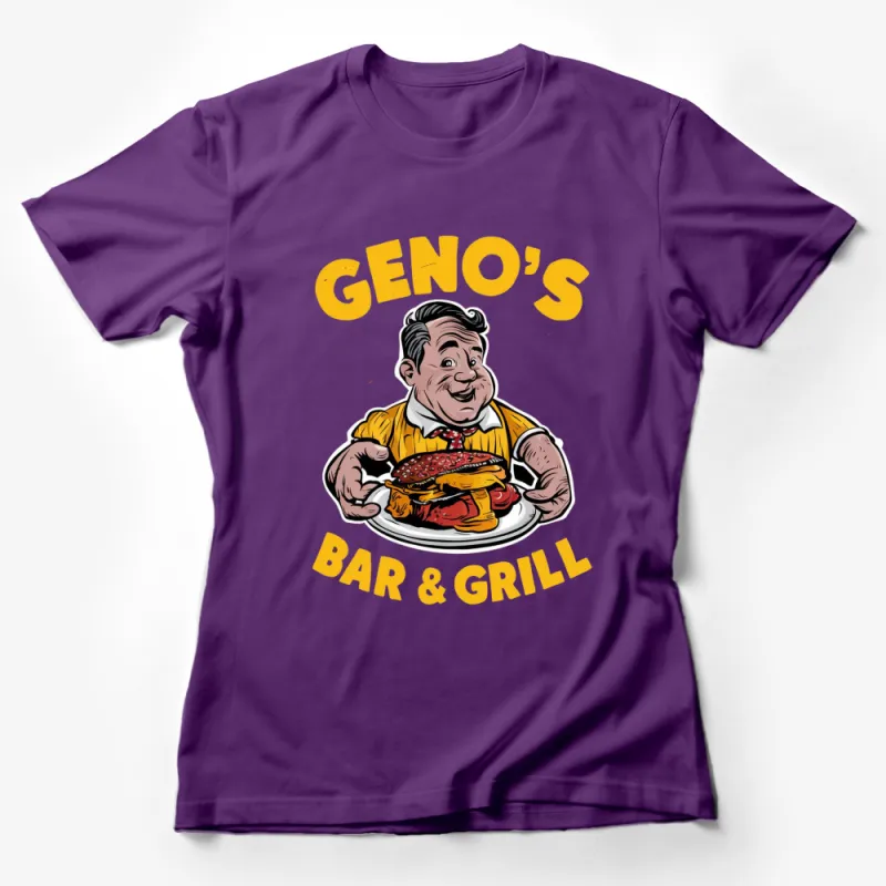 Geno's Bar and Grill T-Shirt, Retro Diner Shirt, Vintage Food Graphic Tee, Casual Wear, Food Lover Gift Female T-Shirt