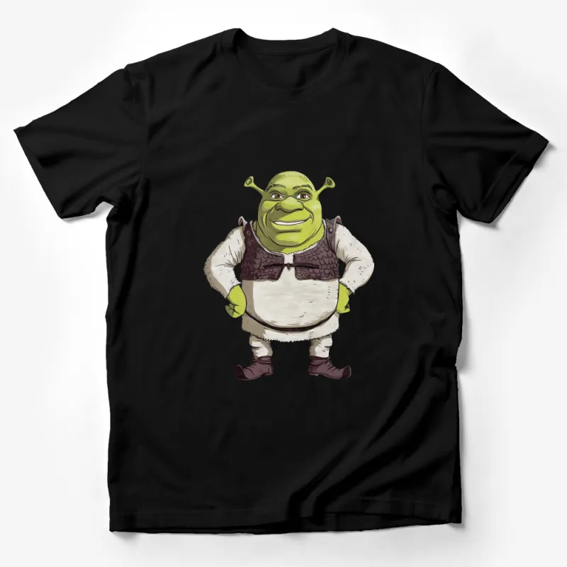 Shrek Graphic T-Shirt, Funny Ogre Illustration, Unisex Adult Casual Wear, Gift Tee for Movie Fans Male T-Shirt