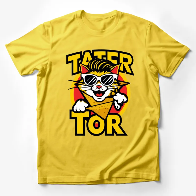 Funny Cat T-Shirt, Tater Tot Lover Graphic Tee, Hipster Cat with Sunglasses, Unique Gift for Cat Owners, Unisex Tee Male T-Shirt