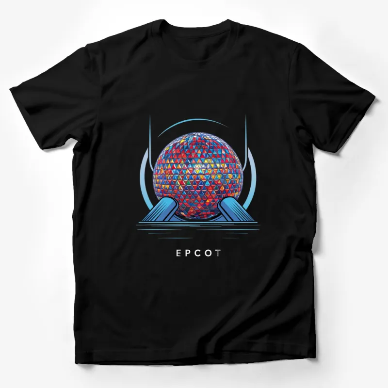 Colorful Geometric Sphere T-Shirt, EPCOT Inspired Graphic Tee, Unisex Adult and Youth Sizes Available Male T-Shirt