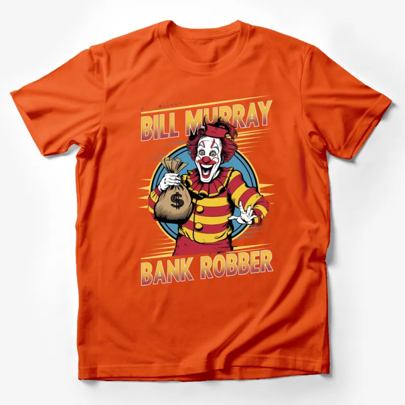 Bill Murray Clown Bank Robber Graphic T-Shirt, Vintage Inspired Comic Illustration Tee Male T-Shirt