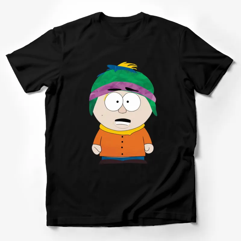 Colorful Cartoon Character T-Shirt, Fun Animated Kid Design, Unique Graphic Tee, Bright Colors Male T-Shirt