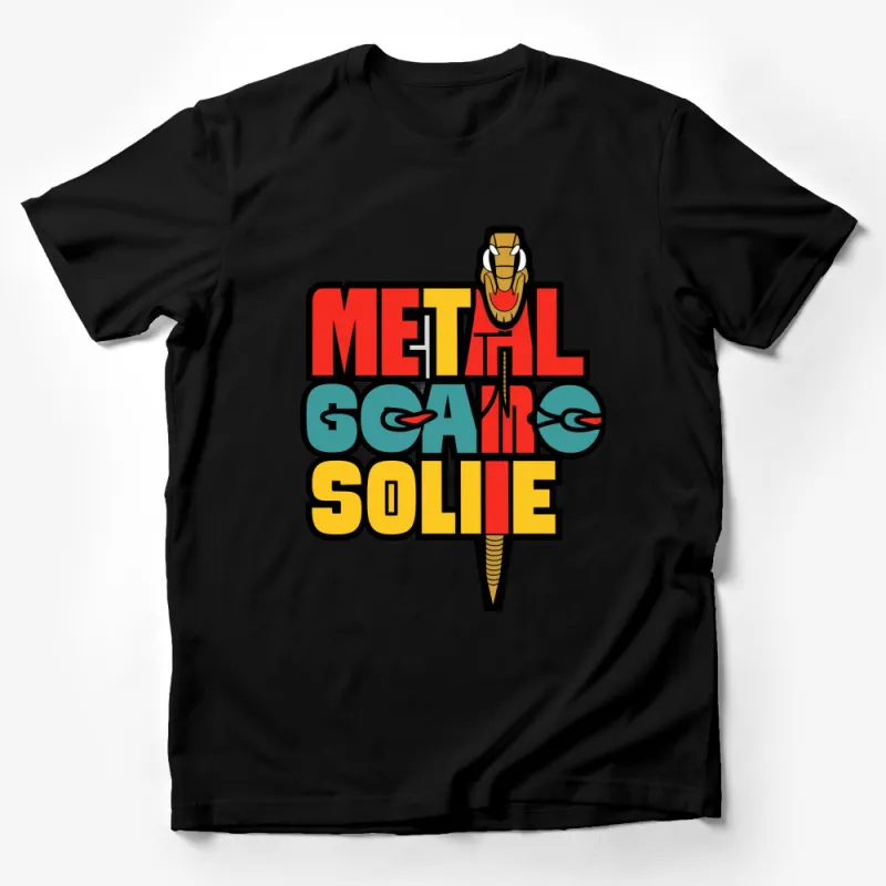 Metal Gear Solid Inspired Retro Video Game T-Shirt, Colorful Graphic Tee Male T-Shirt