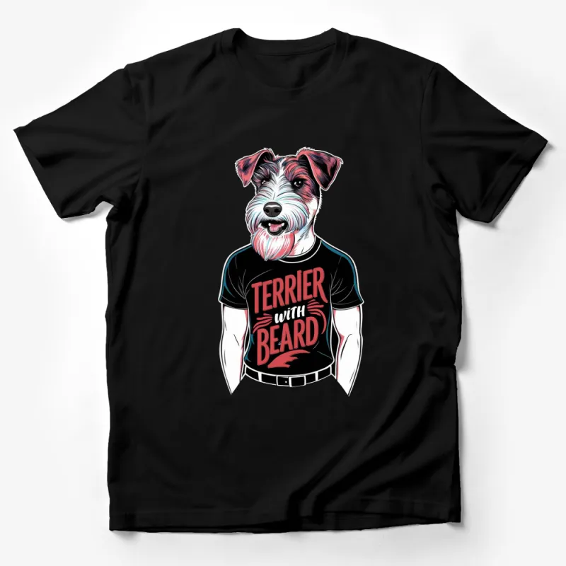 Dog Lover T-Shirt, Terrier with Beard Graphic Tee, Stylish Pet Apparel, Fun Fashion for All Ages Male T-Shirt