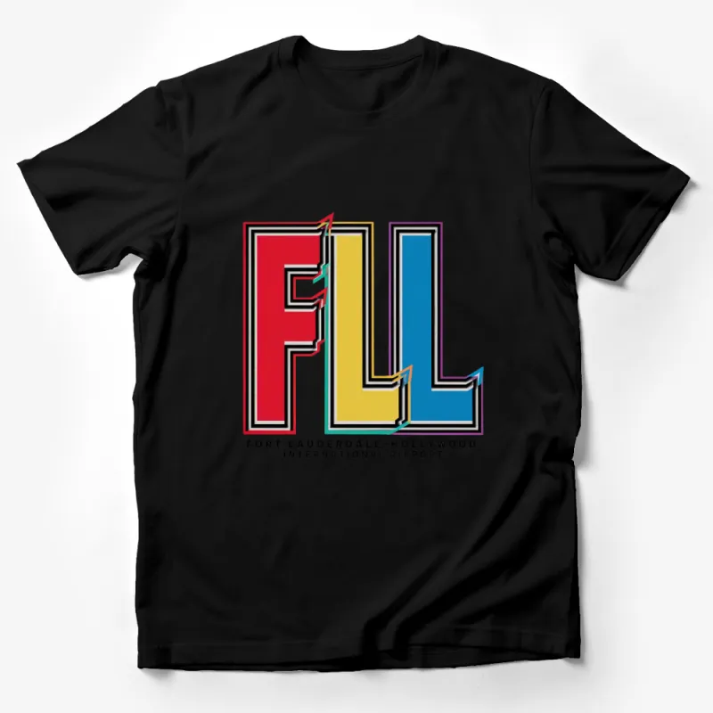 FLL Airport Code T-Shirt, Fort Lauderdale Hollywood Graphic Tee, Colorful Travel Shirt Male T-Shirt