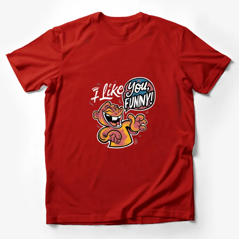 Cartoon Monkey I Like You, Funny! Graphic T-Shirt, Humorous Animal Tee, Unisex Male T-Shirt