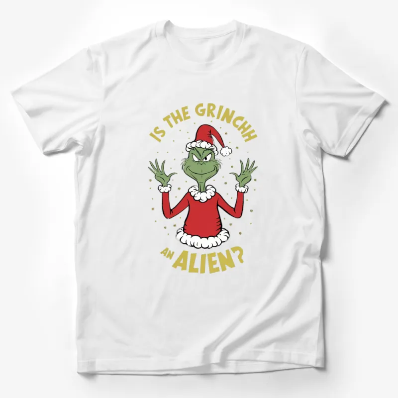 Grinch Christmas T-Shirt, Funny Holiday Question, Is The Grinch an Alien Tee Male T-Shirt