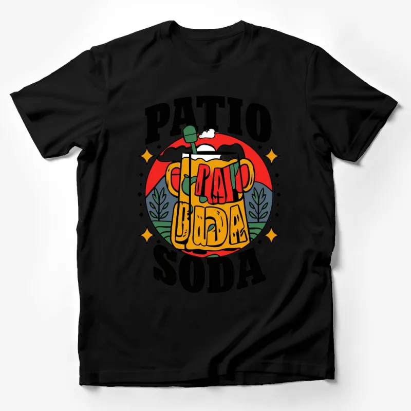 Patio Papa Soda Vintage Logo T-Shirt, Retro Beer Mug Graphic Tee, Unique Gift for Dad Male T-Shirt