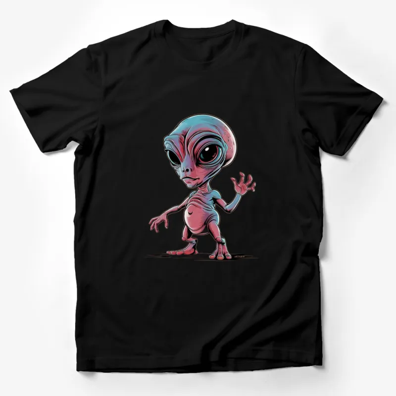 Cute Alien Cartoon T-Shirt, Funny Space Creature Graphic Tee, Men's and Women's Casual Shirt Male T-Shirt