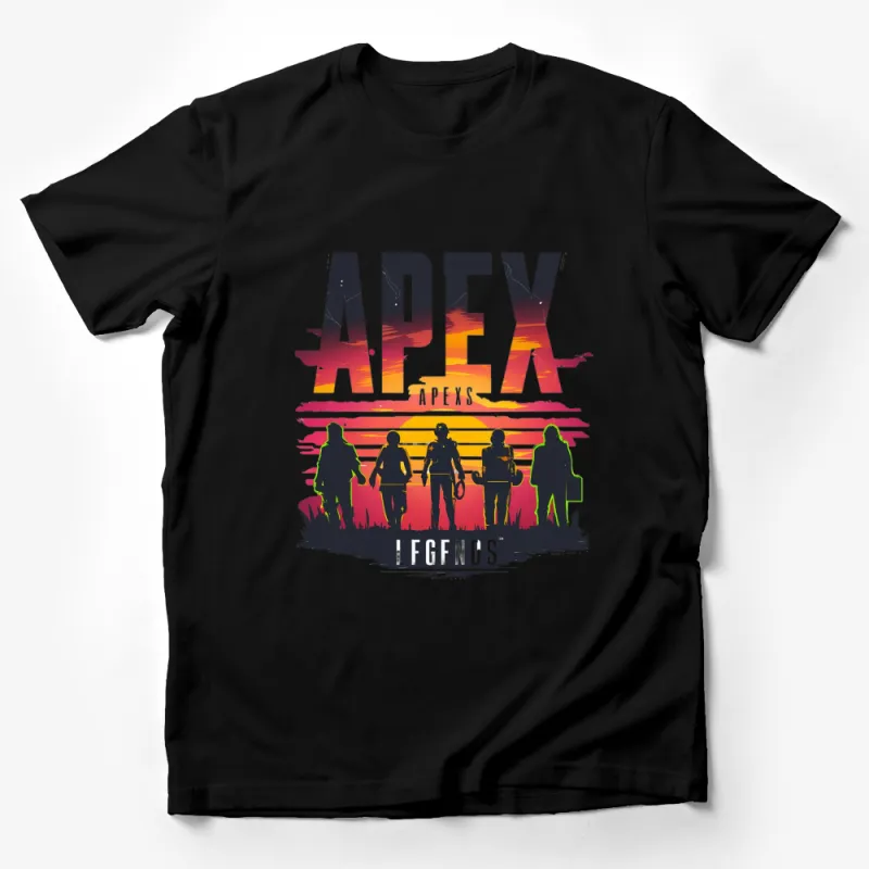 Apex Legends T-Shirt with Sunset Silhouette Design, Cool Gamer Apparel Male T-Shirt