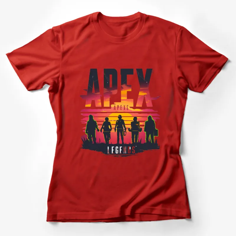 Apex Legends T-Shirt with Sunset Silhouette Design, Cool Gamer Apparel Female T-Shirt