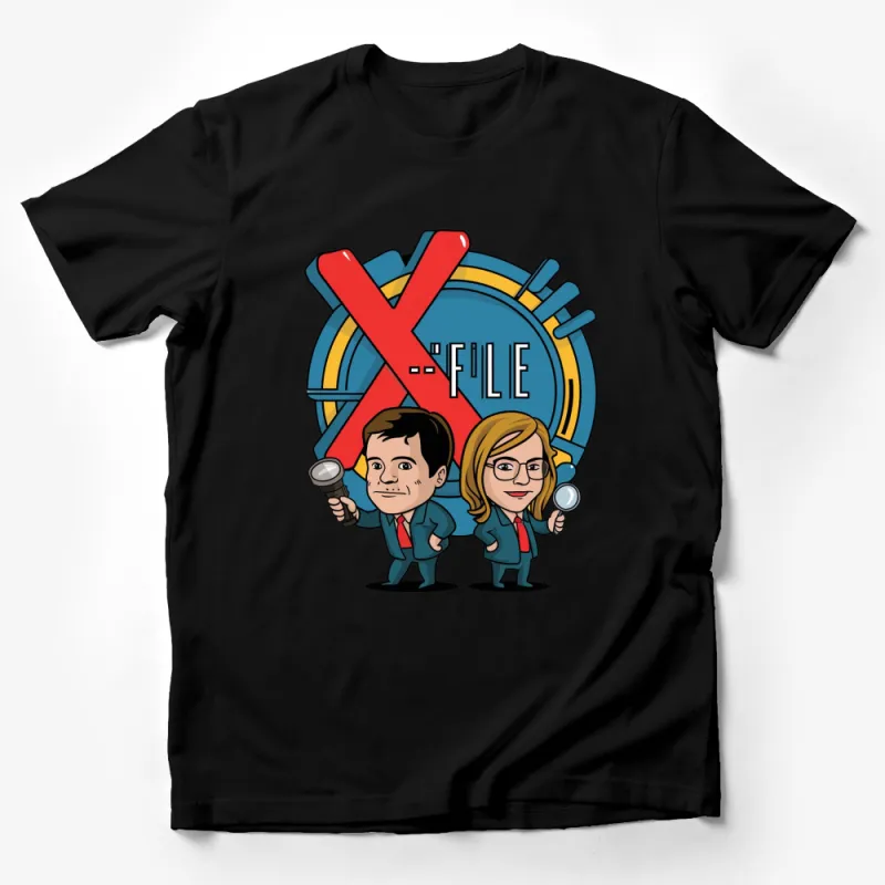 Cartoon X-Files Inspired T-Shirt, Unisex Graphic Tee, Sci-Fi TV Show Fan Gift Male T-Shirt