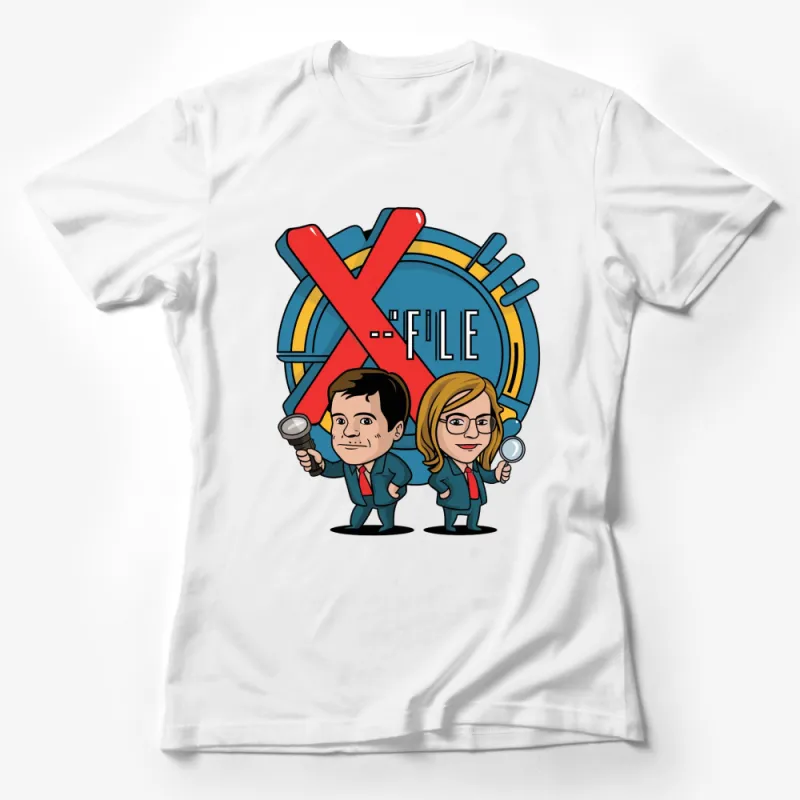 Cartoon X-Files Inspired T-Shirt, Unisex Graphic Tee, Sci-Fi TV Show Fan Gift Female T-Shirt