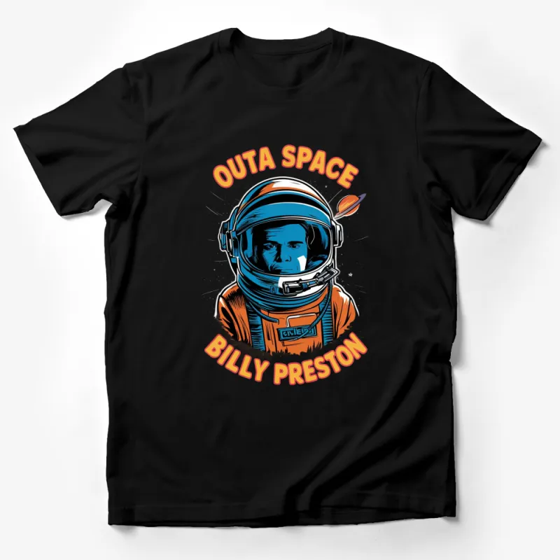 Billy Preston Outta Space Themed T-Shirt, Astronaut Graphic Tee, Unique Retro Space Apparel Male T-Shirt