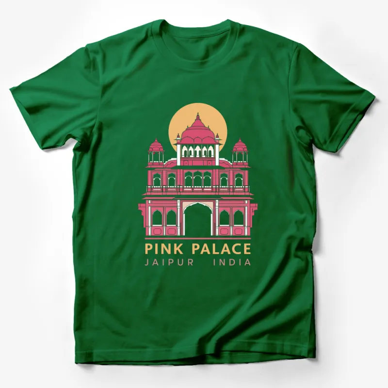 Jaipur India Pink Palace T-Shirt, Vintage Style Architectural Design, Travel Souvenir, Unisex Tee Male T-Shirt