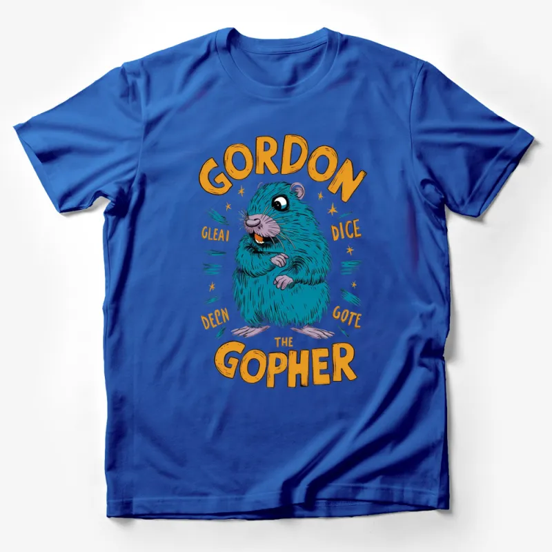 Gordon the Gopher Graphic T-Shirt, Cute Cartoon Rodent Tee, Fun Animal Shirt for All Ages Male T-Shirt