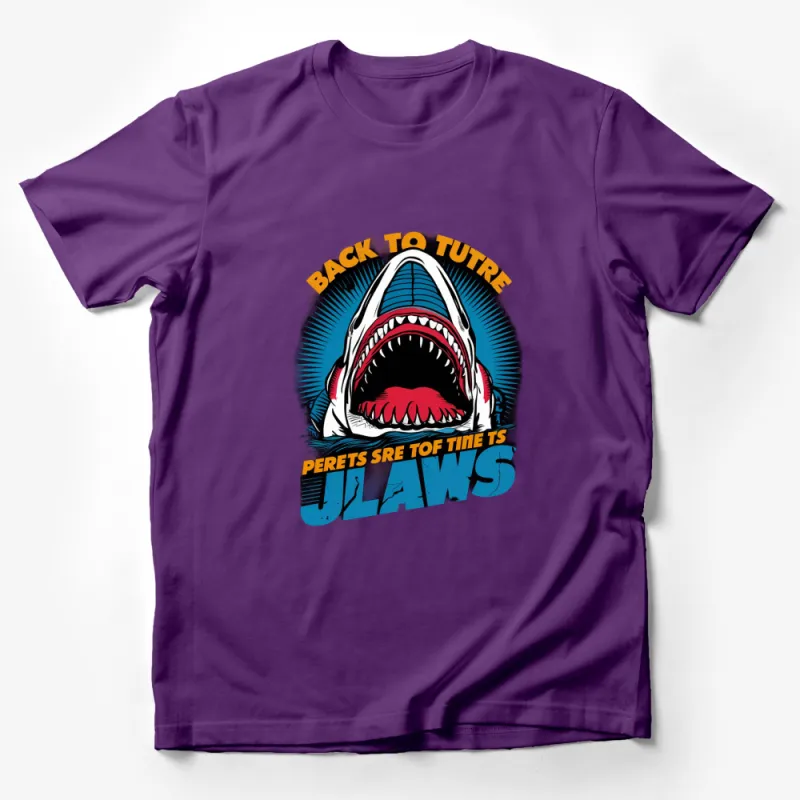 Retro Shark Movie T-Shirt, Back to Future Inspired, Funny Shark Design, Unique Graphic Tee Male T-Shirt