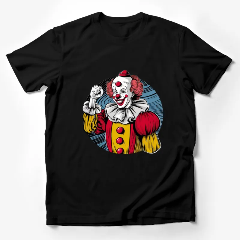 Vintage Clown Print T-Shirt, Retro Circus Style Graphic Tee, Unique Colorful Clown Illustration Shirt Male T-Shirt