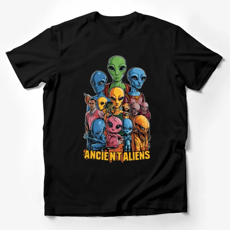 Alien T-Shirt, Colorful Ancient Aliens Graphic Tee, Unisex Sci-Fi T-Shirt, Extraterrestrial Creature Shirt Male T-Shirt