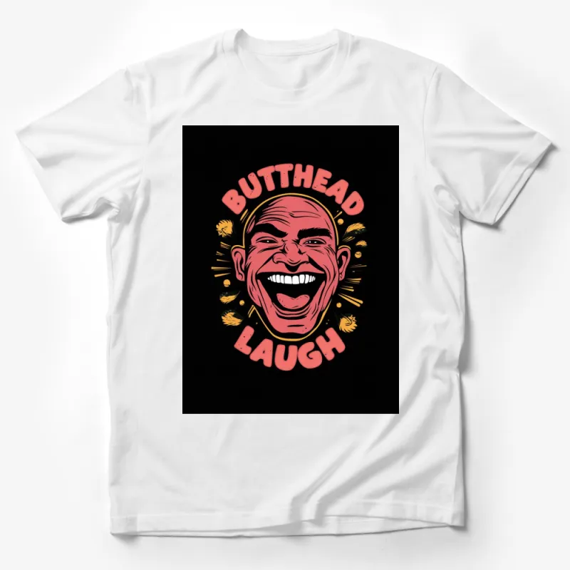 Butthead Laugh Graphic T-Shirt, Bold Face Design, Unisex Tee, Colorful Casual Wear Male T-Shirt