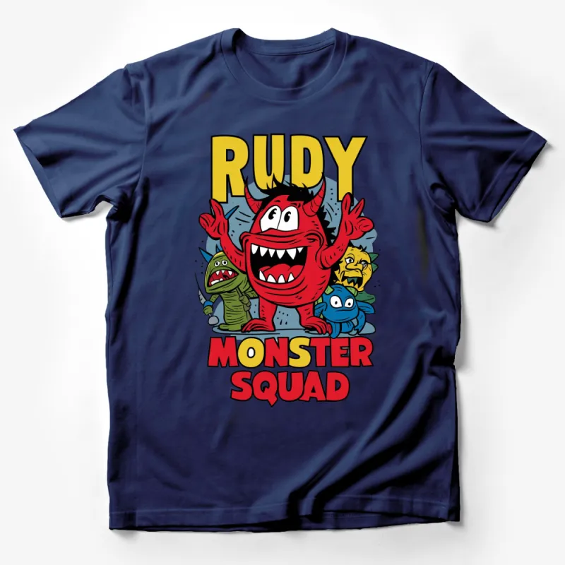 Rudy Monster Squad Colorful T-Shirt, Cartoon Monsters Graphic Tee for All Ages Male T-Shirt