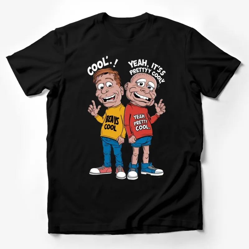 Funny Cartoon Brothers T-Shirt, Cool Slogan Graphic Tee, Men's Casual Fashion Top Male T-Shirt