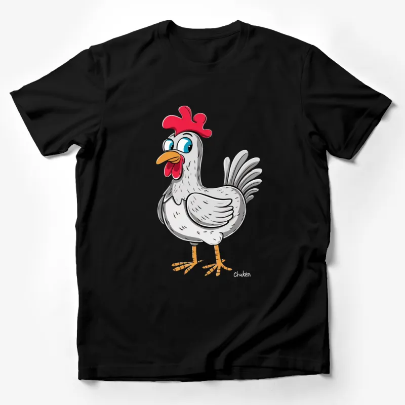 Cartoon Chicken T-Shirt, Funny Hen Graphic Tee, Unisex Adult and Kids Shirt, Animal Lover Gift Male T-Shirt