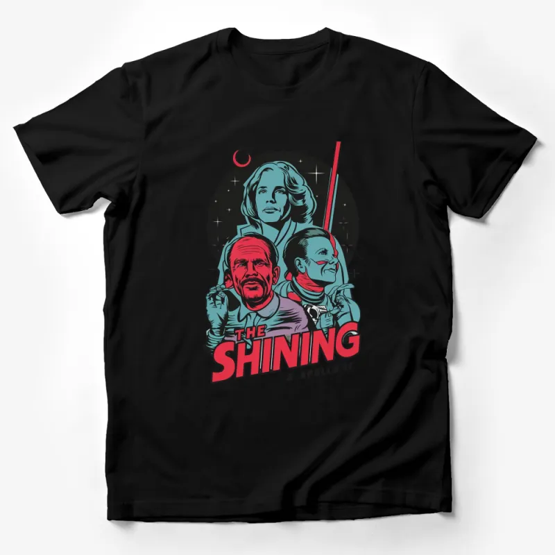 Retro Sci-Fi Apollo 11 and The Shining Movie Mashup T-Shirt, Vintage Space Horror Tee, Unique Graphic Design Shirt Male T-Shirt