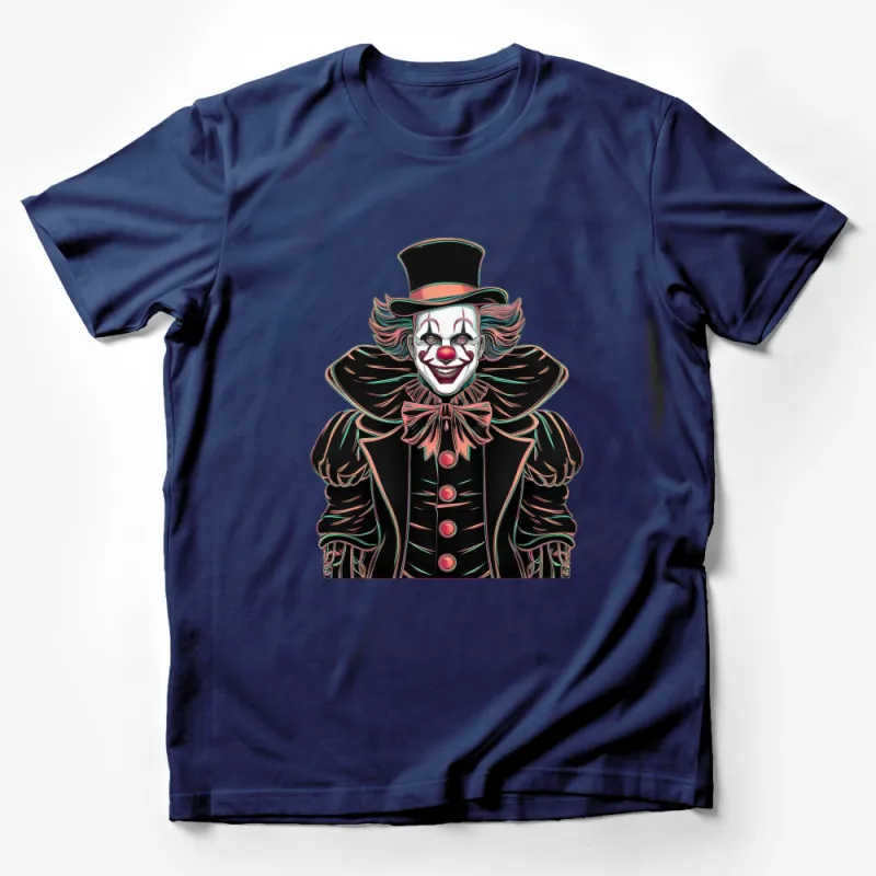 Dark Clown T-Shirt, Spooky Circus Joker Graphic Tee, Men's and Women's Halloween Shirt Male T-Shirt