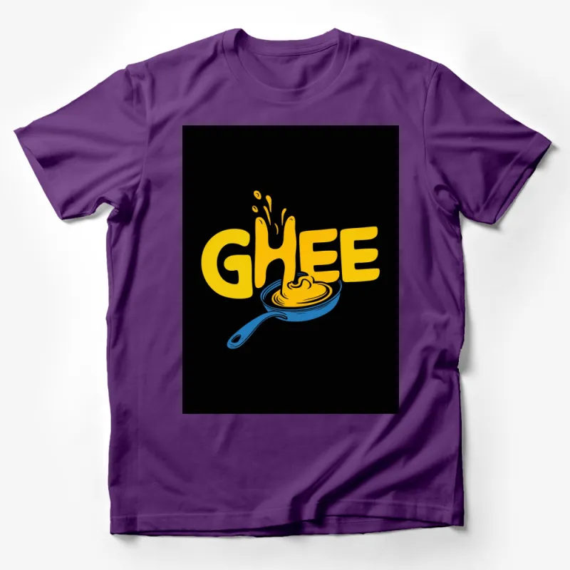 Stylish Ghee Graphic T-Shirt, Vibrant Yellow and Blue Design, Cooking Theme Tee, Unisex Fashion Male T-Shirt