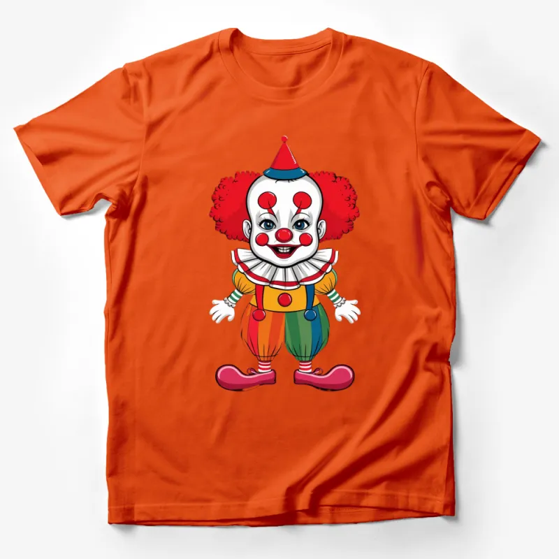 Funny Clown T-Shirt, Colorful Circus Clown Art Tee, Kids and Adults Party Wear, Novelty Graphic Shirt Male T-Shirt